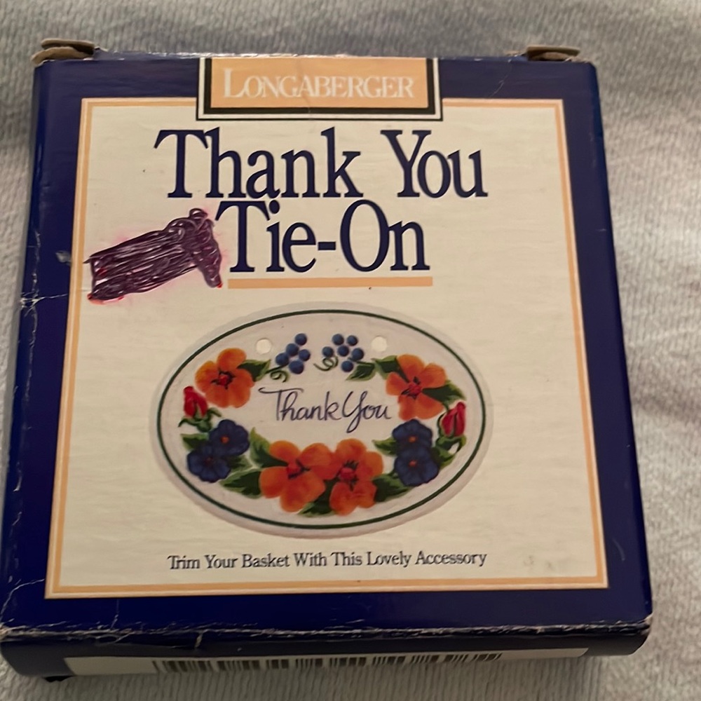 Longaberger “Thank you” Tie-on